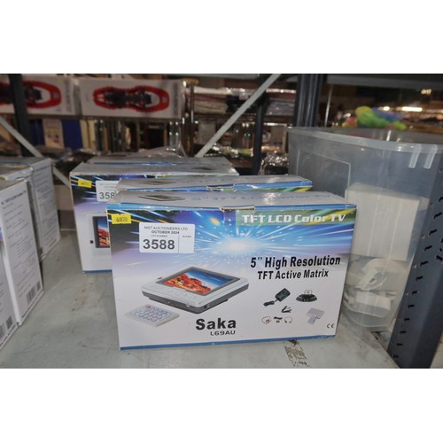 3588 - 2 x boxed 5 inch High Resolution active matrix screens by Saka type L69au - trade