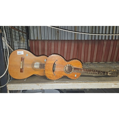 3491 - 2 x vintage acoustic guitars