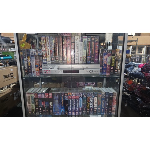 3606 - Approx 50 Anime/Manga Vhs cassettes including Dirty pair, Devil man etc and a Sony video recorder, p... 