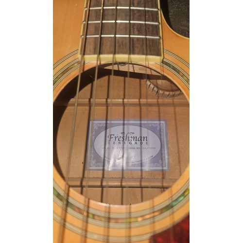 3469 - A 6 string electric acoustic guitar by Freshman type Renegade RENOOCNAT, No case