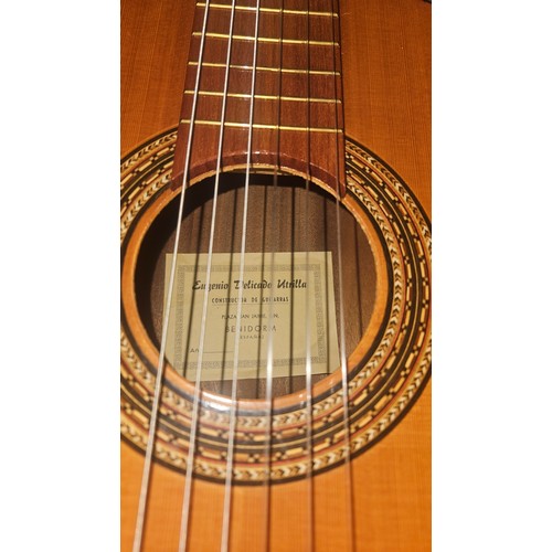 3413 - An acoustic guitar by Eugino Delicado Utrilla with soft carry case