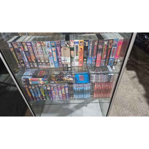 3607 - Approx 39 Anime/Manga Vhs cassettes and 32 Dvds including 3x3 eyes - complete, macross plus etc, ple... 