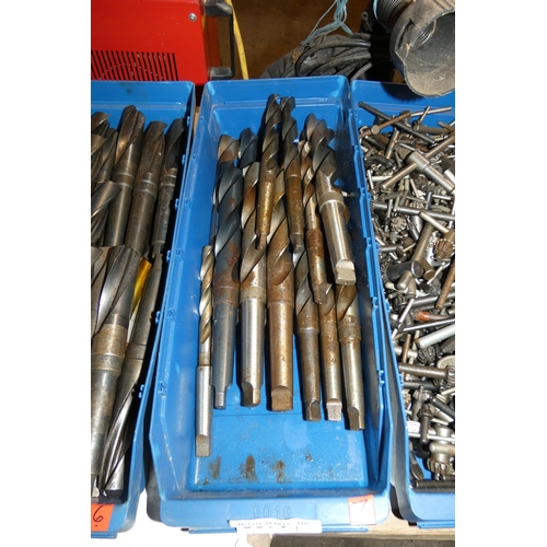 5077 - 1 box containing a quantity of various taper shank drill bits