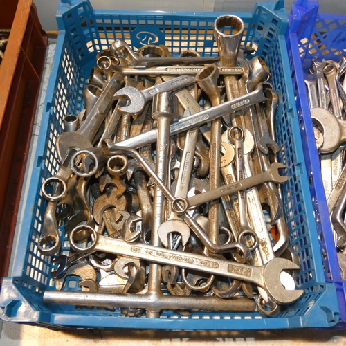 5093 - 1 box containing a quantity of various spanners