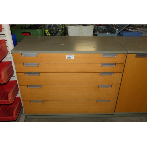 5133 - 1 x workshop chest of 5 drawers by The Crown Suppliers approx 95 x 50 x 82cm high