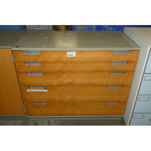 5135 - 1 x workshop chest of 5 drawers by The Crown Suppliers approx 95 x 50 x 82cm high