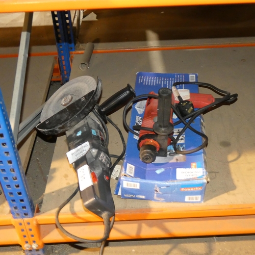 5195 - 1 x Performance Power angle grinder and 1 x Powerdevil drill - Both items are 240v