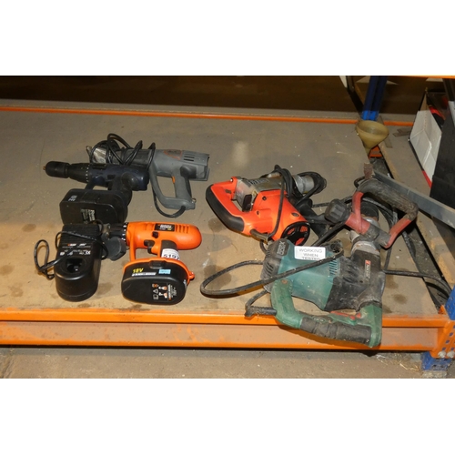 5197 - 5 x various power tools including a Systec SDS drill and a Parkside breaker drill - all items are 24... 