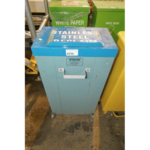 5036 - 1 x blue metal recycling bin by Wybone