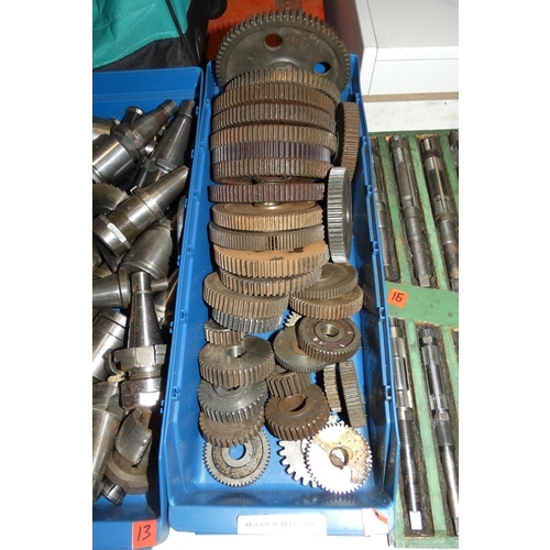 5084 - 1 box containing a quantity of various lathe change gear wheels