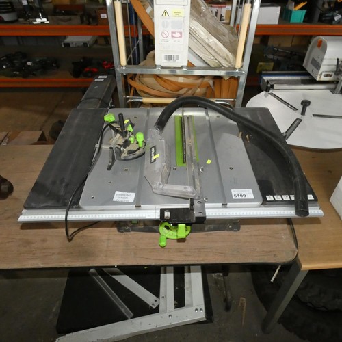 5109 - 1 x Evolution Fury5-S 255mm circular saw 240v supplied with a stand (stand is under the table and re... 