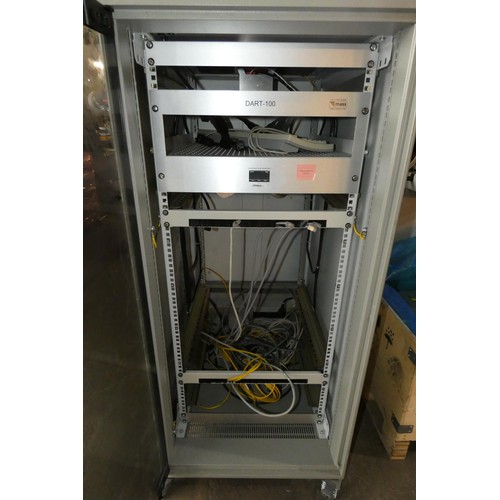 5126 - 1 x wheeled 19 inch rack mount cabinet overall approx 55 x 78 x 126cm high