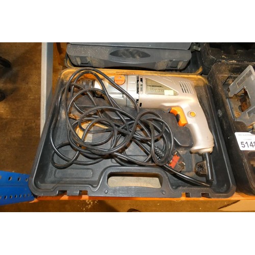 5148 - 1 x Erbauer circular saw, 1 x Trend biscuit jointer, 1 x Power base drill and a quantity of various ... 