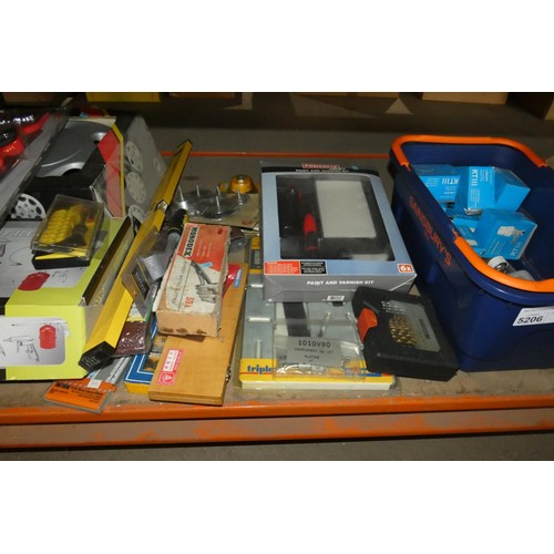 5206 - A quantity of various tools including an air tool set, a paint and varnish kit etc