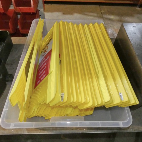 5106 - 1 box containing a quantity of various yellow plastic freestanding folding warning signs