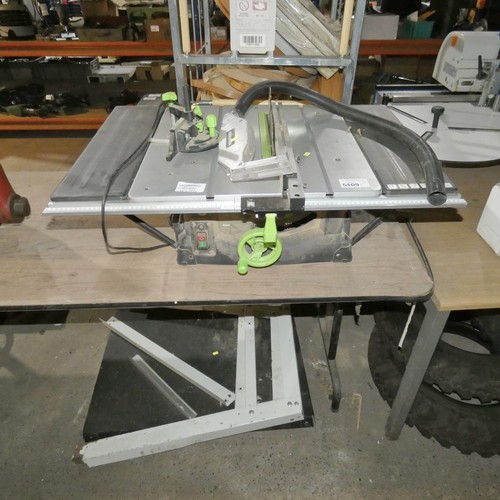 5109 - 1 x Evolution Fury5-S 255mm circular saw 240v supplied with a stand (stand is under the table and re... 