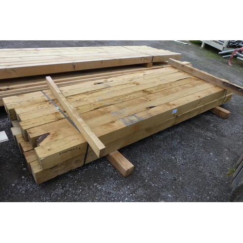 6137 - 16 x wooden posts each measuring approx 10cm x 10cm x 240cm long - Bottom stack