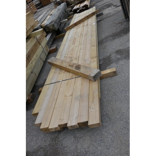 6145 - 14 x lengths of timber comprising of 10cm x 4.5cm, lengths vary up to approx 480cm long - Bottom sta... 