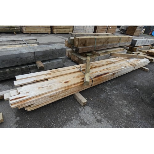 6147 - 30 + lengths of timber comprising of 10cm x 3cm, lengths vary up to approx 360cm long -  Bottom stac... 