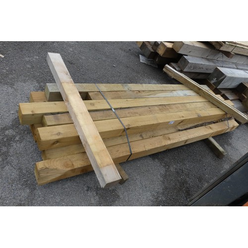 6153 - 9 x wooden posts comprising of 10cm x 10cm, 20cm x 10cm, lengths vary up to approx 240cm long - Bott... 