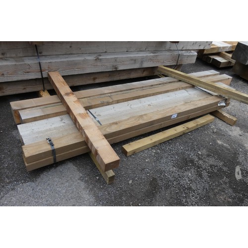 6155 - 6 x various wooden posts to include 11cm x 6cm, 10cm x 12cm, 13cm x 13cm etc, lengths vary up to app... 