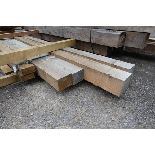 6155 - 6 x various wooden posts to include 11cm x 6cm, 10cm x 12cm, 13cm x 13cm etc, lengths vary up to app... 