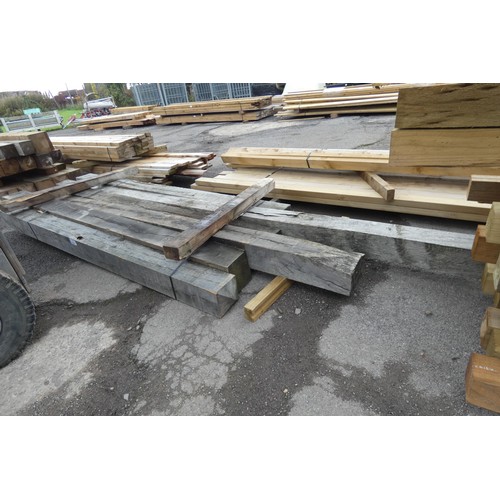 6161 - 6 x Various wooden posts to include 15cm x 15cm, 17.5cm x 17.5cm etc, lengths vary up to approx 360c... 