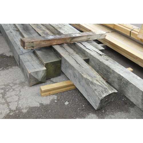 6161 - 6 x Various wooden posts to include 15cm x 15cm, 17.5cm x 17.5cm etc, lengths vary up to approx 360c... 