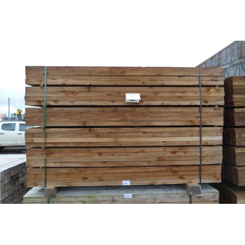 6175 - 264 x lengths of timber each measuring approx 10cm x 3.8cm x 170cm long -  Top stack