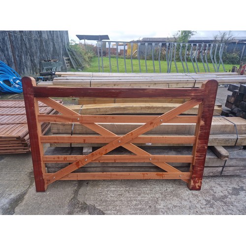 6194 - 1 x wooden (Iroko) gate measuring approx 180cm wide