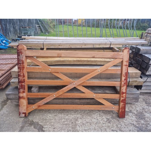 6194 - 1 x wooden (Iroko) gate measuring approx 180cm wide