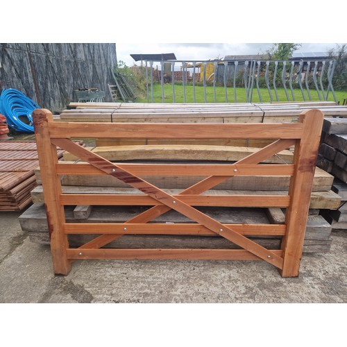 6195 - 1 x wooden (Iroko) gate measuring approx 180cm wide