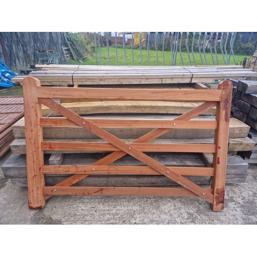 6195 - 1 x wooden (Iroko) gate measuring approx 180cm wide