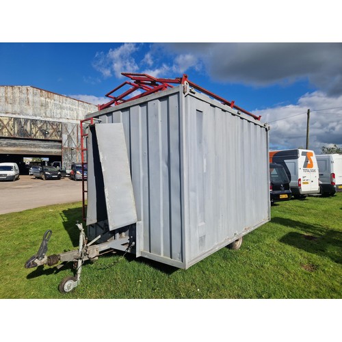 6099 - A single axle, braked  trailer, no make or model visible, with a mounted container measuring approx ... 