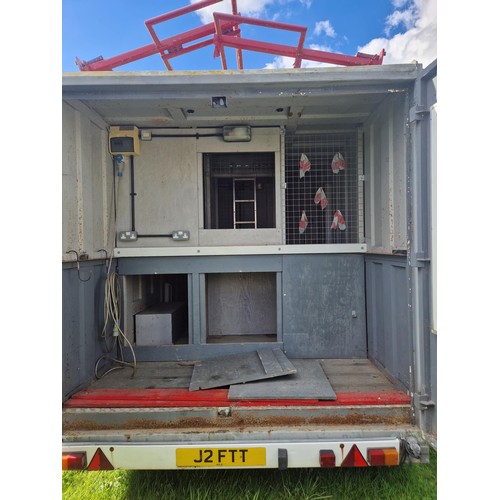 6099 - A single axle, braked  trailer, no make or model visible, with a mounted container measuring approx ... 