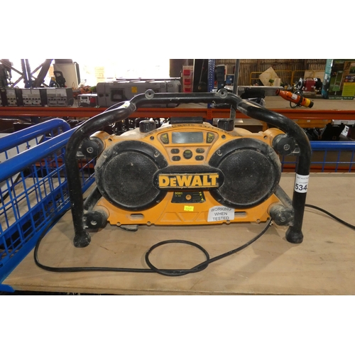 5343 - 1 x Dewalt DC011 site radio - 110v / 7.2 - 18v