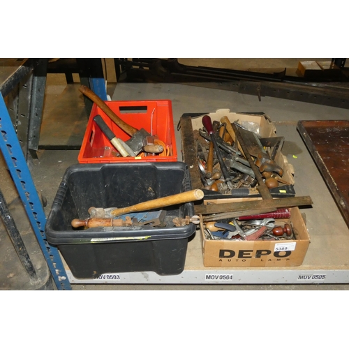 5389 - 4 boxes containing a quantity of various vintage and other hand tools