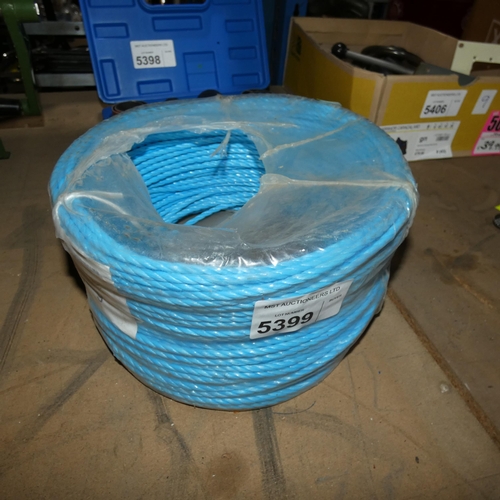 5399 - A part roll of blue rope - 6mm diameter