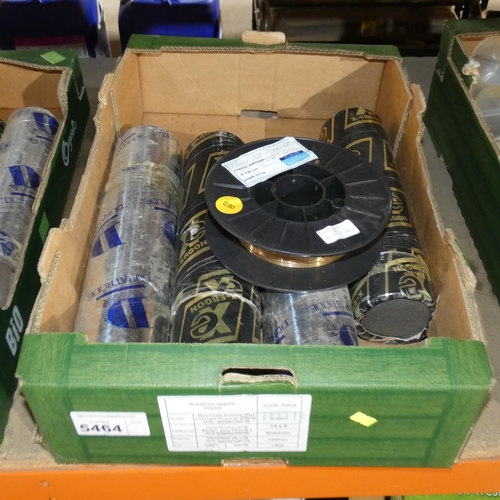 5464 - 1 box containing a quantity of various welding rods and 1 x reel of welding wire