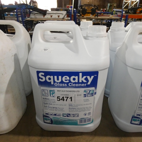 5471 - 2 x 5L bottles of Squeaky glass cleaner