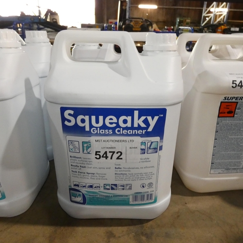 5472 - 2 x 5L bottles of Squeaky glass cleaner