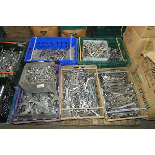 5636 - 1 pallet containing a quantity of various spanners etc