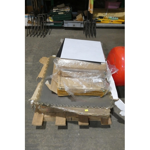 5654 - 1 pallet containing a quantity of 50cm x 50cm opaque rubber interlocking floor tiles and 3 boxes con... 