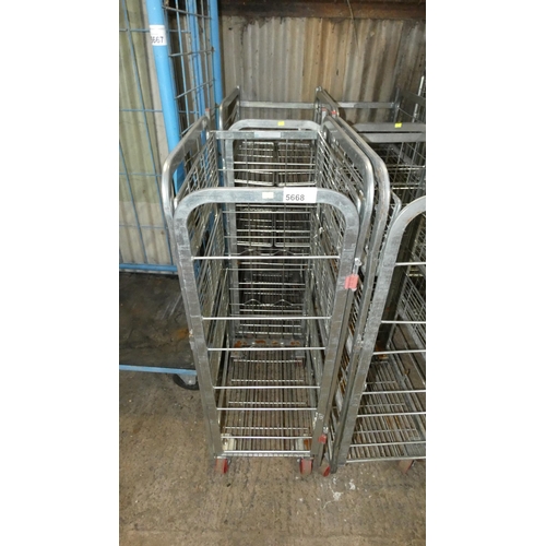 5668 - 2 x Dairy Crest wheeled metal cages