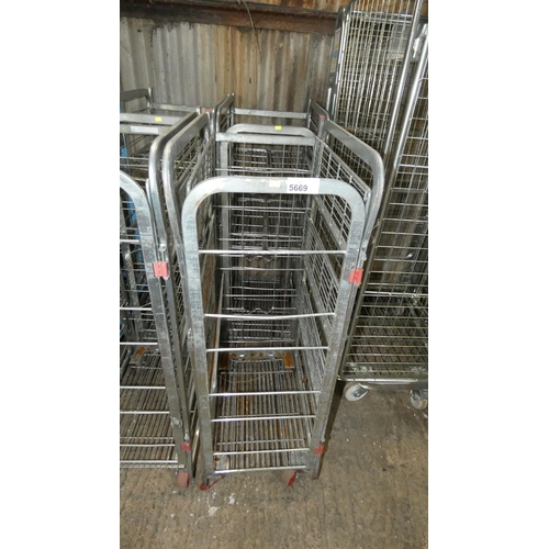 5669 - 2 x Dairy Crest wheeled metal cages