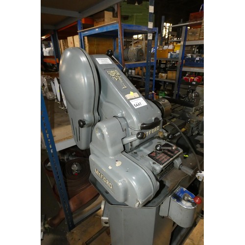 5447 - 1 x Myford Super 7 metal turning lathe no. SK60992, 240v, bed length approx 64cm supplied on a Myfor... 