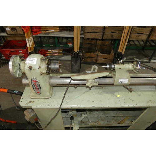 5659 - 1 x Myford ML8 multi function wood turning lathe bed overall length approx 100cm, 240v supplied on a... 