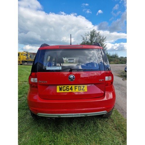 2 - Skoda Yeti  Diesel estate 2.0 Tdi CR 5dr. Red, Reg No: WG64 FDZ, 1st Reg 13/11/2014, 5 spd manual di... 