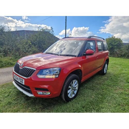 2 - Skoda Yeti  Diesel estate 2.0 Tdi CR 5dr. Red, Reg No: WG64 FDZ, 1st Reg 13/11/2014, 5 spd manual di... 