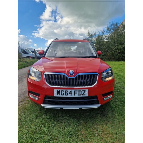 2 - Skoda Yeti  Diesel estate 2.0 Tdi CR 5dr. Red, Reg No: WG64 FDZ, 1st Reg 13/11/2014, 5 spd manual di... 